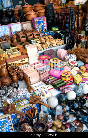 Craft and souvenir stall, Central Market, Tamatave, Madagascar Stock Photo