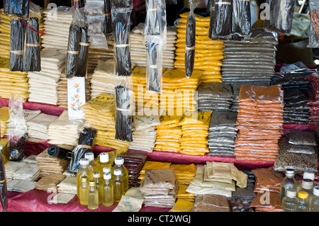 Spice stall, Central Market, Tamatave, Madagascar Stock Photo