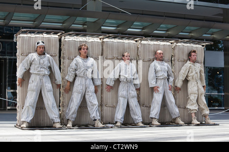 Expedition Paddock by French group Tango Sumo, Dancing City, Greenwich and Docklands International Festival, Canary Wharf, London Stock Photo