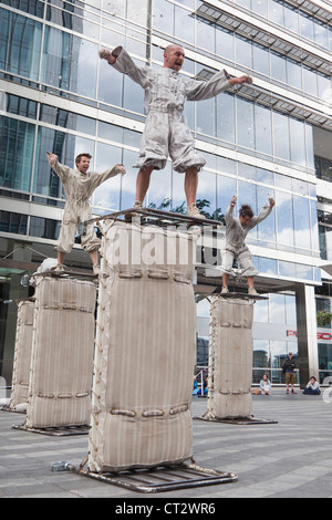 Expedition Paddock by French group Tango Sumo, Dancing City, Greenwich and Docklands International Festival, Canary Wharf, London Stock Photo