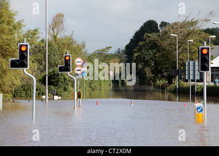 Weymouth Rains Flood the Town Prior to the Weymouth Sailing Olympics This Month Stock Photo
