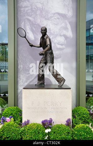 Fred Perry statue at The Championships, Wimbledon, Merton Borough, Greater London, England, United Kingdom Stock Photo