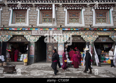 A teahouse in Tagong, is a small town in Garzê Tibetan Autonomous Prefecture in Sichuan Province, China Stock Photo