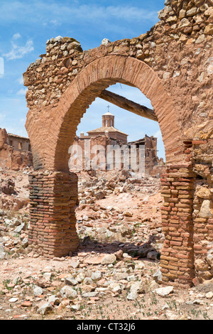 Belchite; Zaragoza; Spain; civil war ruins Stock Photo