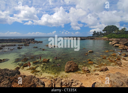 Sharks Cove on the north shore of Oahu, Hawaii Stock Photo