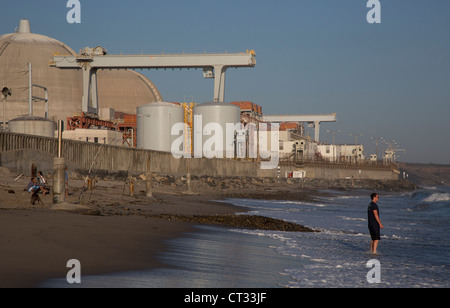 The San Onofre Nuclear Generating Station, on the beach at the Pacific Ocean. Stock Photo