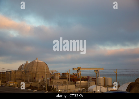 The San Onofre Nuclear Generating Station, on the beach at the Pacific Ocean. Stock Photo