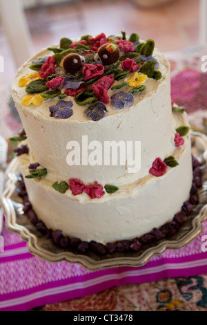 Wedding cake on table Stock Photo