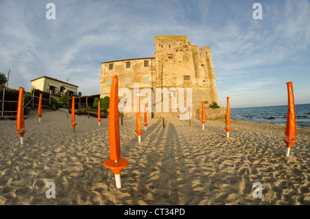 Torre Mozza, ancient Tower on a Tuscan Beach - Italy Stock Photo