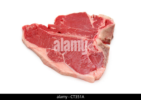 Raw Steak, T-Bone Stock Photo