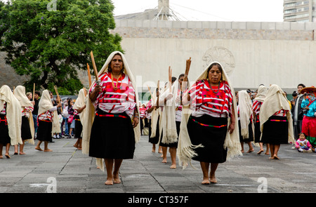 Women in traditional Mexican costume Mexico City Mexico Central America Stock Photo