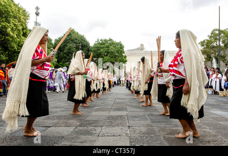 Women in traditional Mexican costume Mexico City Mexico Central America Stock Photo