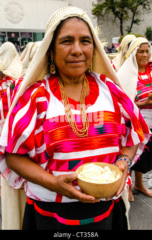 Women in traditional Mexican costume Mexico City Mexico Central America Stock Photo