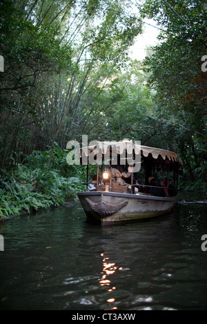 The boat of 'Jungle cruise' in Magic Kingdom, Disney World, Orlando, Florida Stock Photo