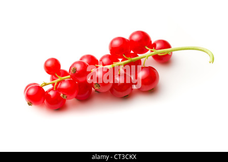 sweet red currants on white background Stock Photo