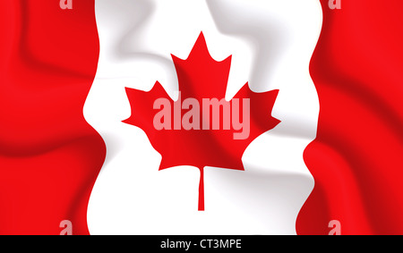 Satin Canada waving flag, illustration Stock Photo