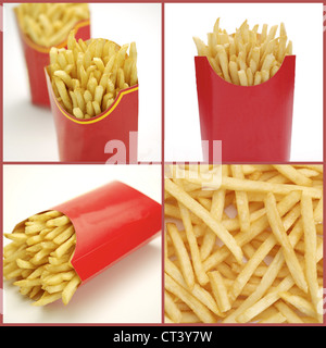 French fries collage Stock Photo