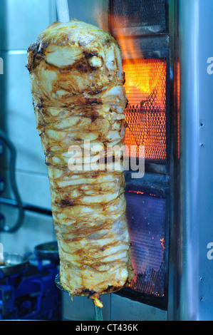 Turkey, Istanbul, Doener Kebab Fast Food Stand Stock Photo