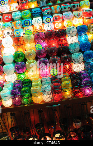 Turkey, Istanbul, Eminoenue, Spice Bazaar, Egyptian Bazaar, Candle Holder Shop Display Stock Photo
