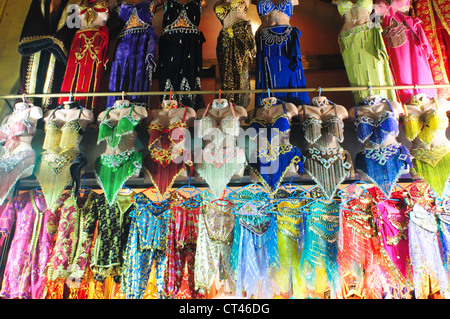 Turkey, Istanbul, Sultanahmet, Spice Bazaar, Belly Dancing Costume Display Stock Photo