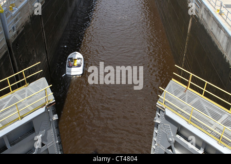 The Mississippi River lock and dam number one in Minneapolis, Minnesota. Stock Photo