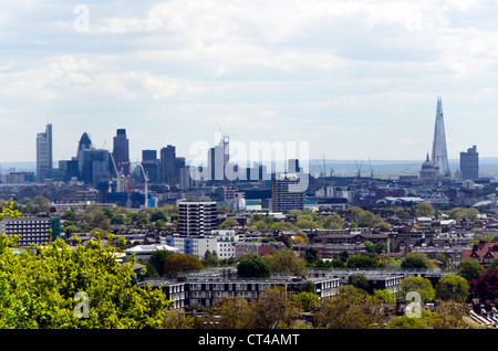Skyline from Parliament hill - London, England Stock Photo
