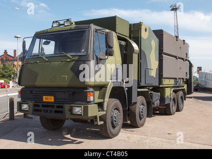 Sisu truck of the Finnish Navy as a platform vehicle of the  RBS-15 SF anti-ship missile system. Stock Photo