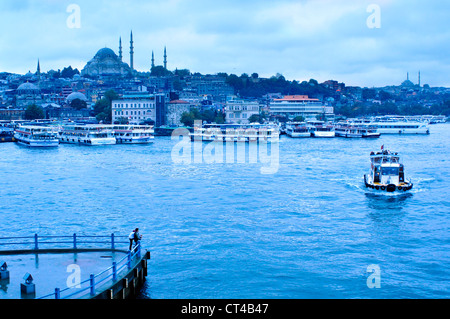 Turkey, Istanbul, Galata Bridge on the Golden Horn Stock Photo