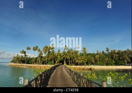 Malaysia, Borneo, Semporna, Mabul, luxury hotel with bungalows on stilt Stock Photo