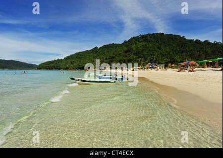 Malaysia, Perhentian Islands, Perhentian Kecil, beautiful white sand beach Stock Photo