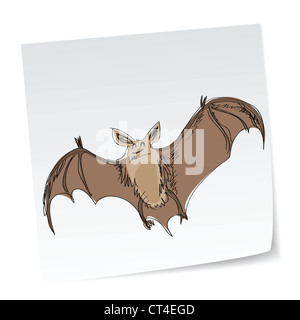 a note with hand-drawn halloween theme message - 2 of series. Stock Photo