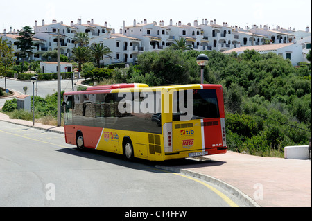 TIB buses in the balearic islands of menorca spain Stock Photo