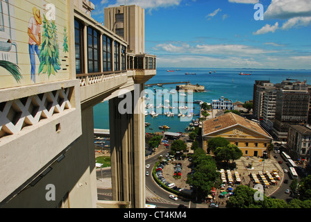 Brazil, Bahia, Salvador, aerial view from elevator Lacerda (Elevador Lacerda on central market neighborhood) Stock Photo