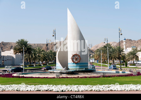 Roundabout Muscat Al Mina traffic circle / roundabout in Muscat, the capital of the ...