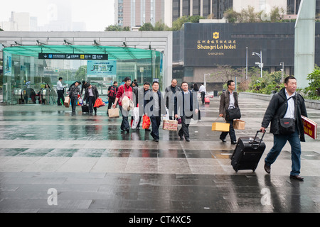 A grey day in the centre of Shenzhen, where the development of modern China began. Stock Photo