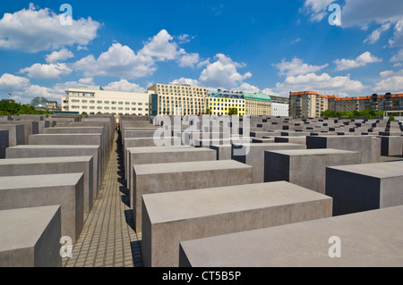 Memorial to the murdered Jews of Europe or the Holocaust memorial Ebertstrasse Berlin Gremany EU Europe Stock Photo
