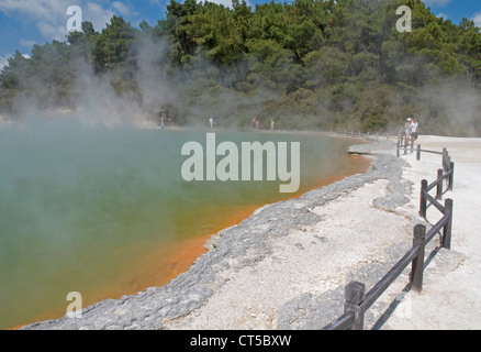 Champagne Pool at Wai-O-Tapu Thermal Wonderland near Rotorua, New Zealand Stock Photo