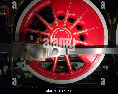 Wheel detail in the California state railroad museum at Sacramento, USA Stock Photo