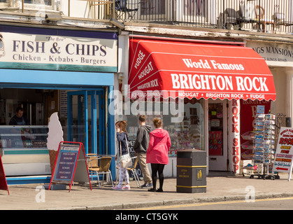 Brighton Rock shop on the seafront in Brighton, Sussex, UK Stock Photo