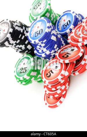 Gaming chips. Isolated on white background Stock Photo