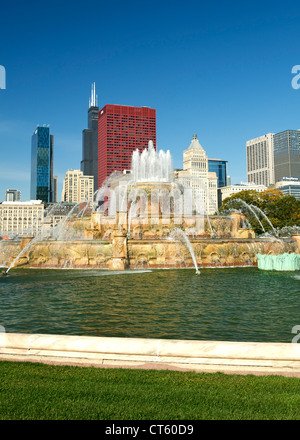 Buckingham fountain in Grant Park in Chicago, Illinois, USA. Stock Photo