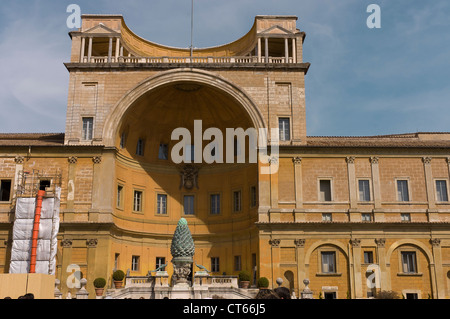 Fontana della Pigna or Pine Cone Fountain from the 1st century AD on the inner court of Vatican museum, Rome, Italy Stock Photo