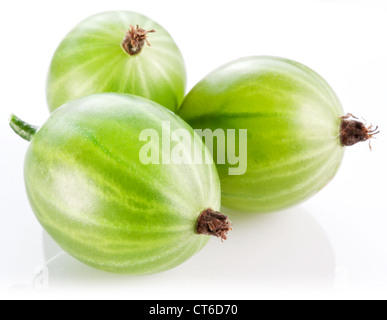 Gooseberries on white background. Stock Photo