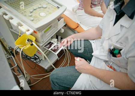 TRANSVAGINAL ULTRASOUND Stock Photo