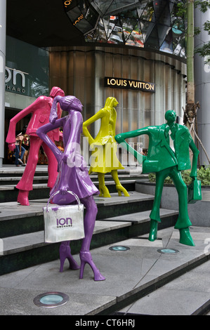 'Urban People' by Swiss sculptor Kurt Laurenz Metzler, ION Orchard, Orchard Road, Singapore, Southeast Asia. Stock Photo