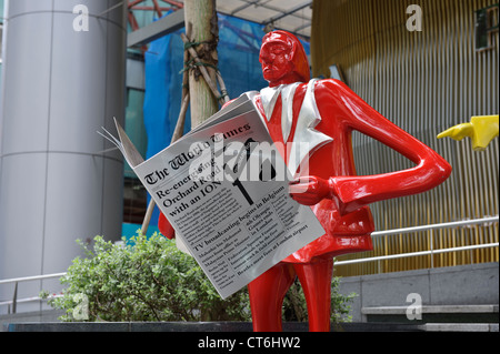 'Urban People' by Swiss sculptor Kurt Laurenz Metzler, ION Orchard, Orchard Road, Singapore, Southeast Asia. Stock Photo