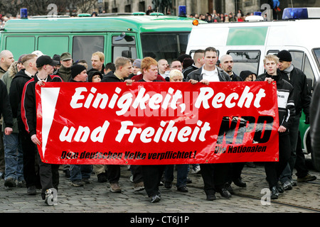 NPD march in Dresden Stock Photo