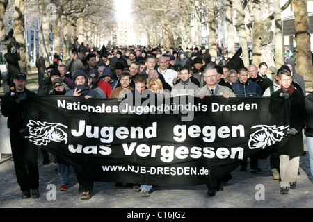 NPD march in Dresden Stock Photo