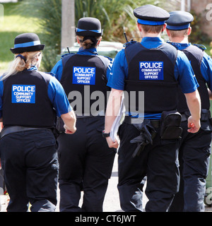 Four Police Community Support Officers Stock Photo