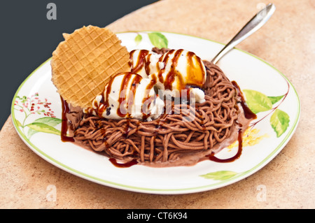 ice cream Spaghetti Stock Photo